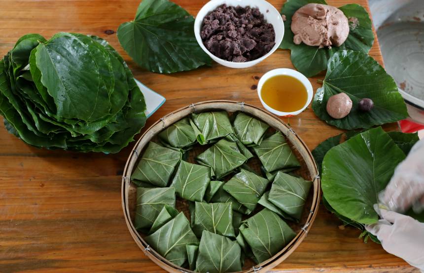 “桐叶粑”原材料。三江侗族自治县融媒体中心供图